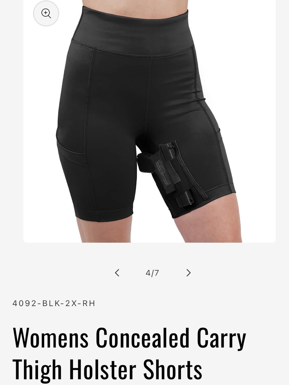 High-Waist Concealed Carry Bike Shorts with Thigh Holster - Black